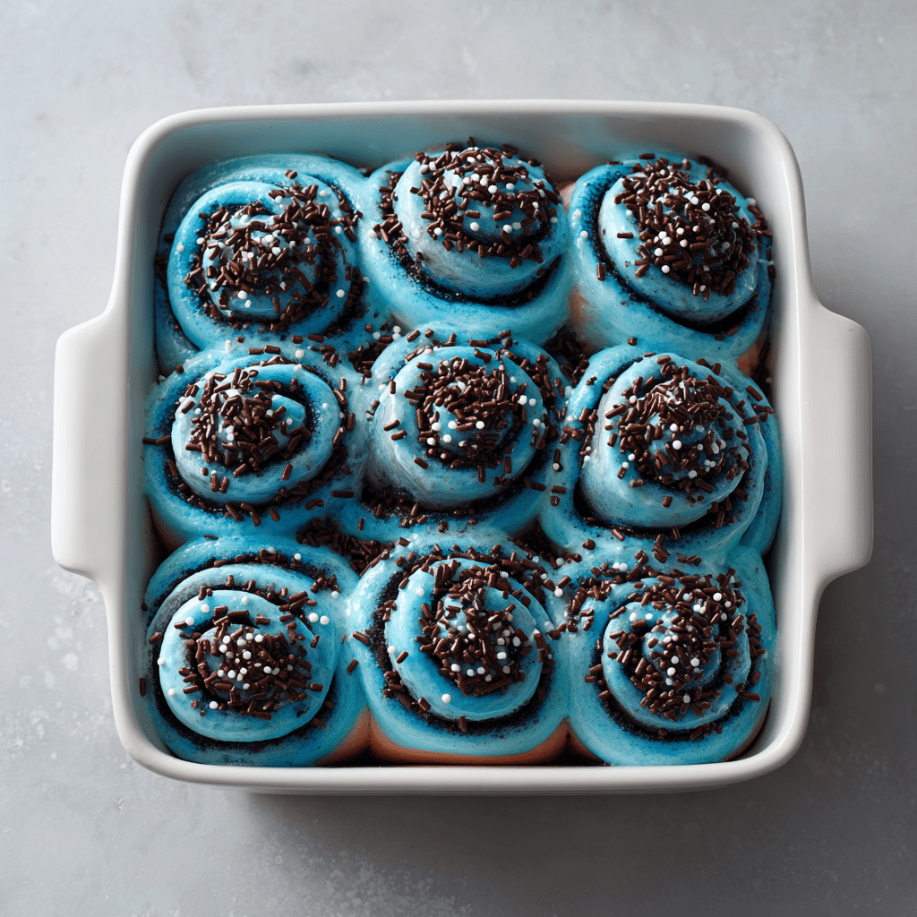Cookie Monster Cinnamon Rolls