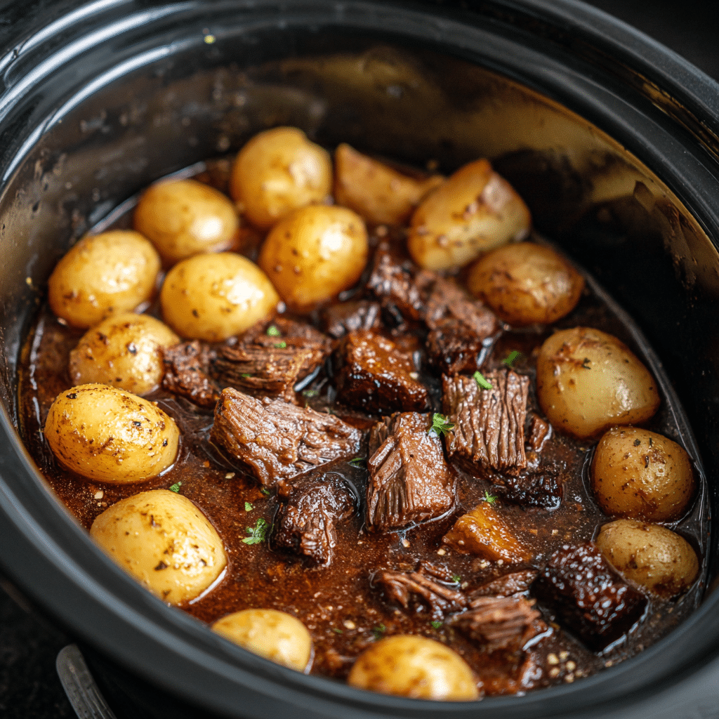 Slow Cooker Garlic Butter Beef Bites
