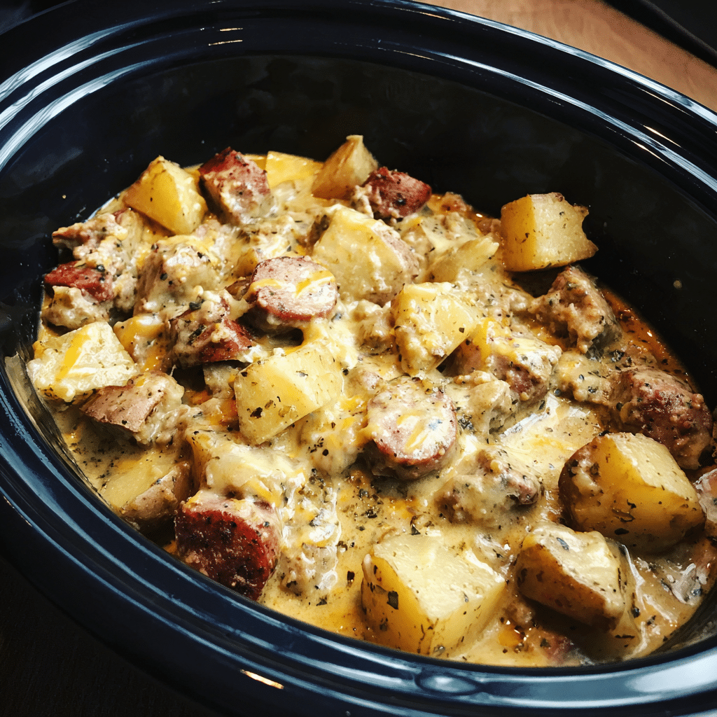 Slow Cooker Sausage Potato Casserole