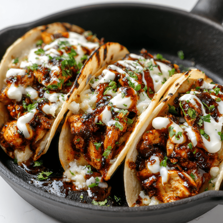 Garlic Butter Honey BBQ Chicken Tacos