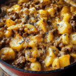 Cheesy One Pot Beef and Potatoes