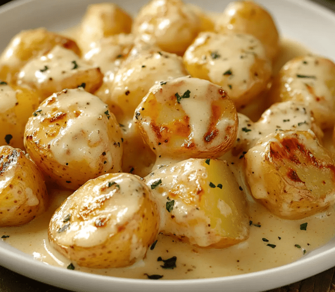 Creamy Garlic Baby Potatoes
