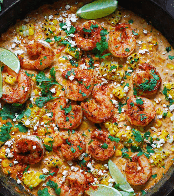 Mexican Street Corn and Shrimp