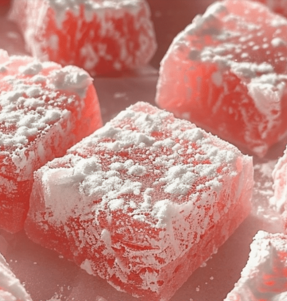 Rhubarb Turkish Delight