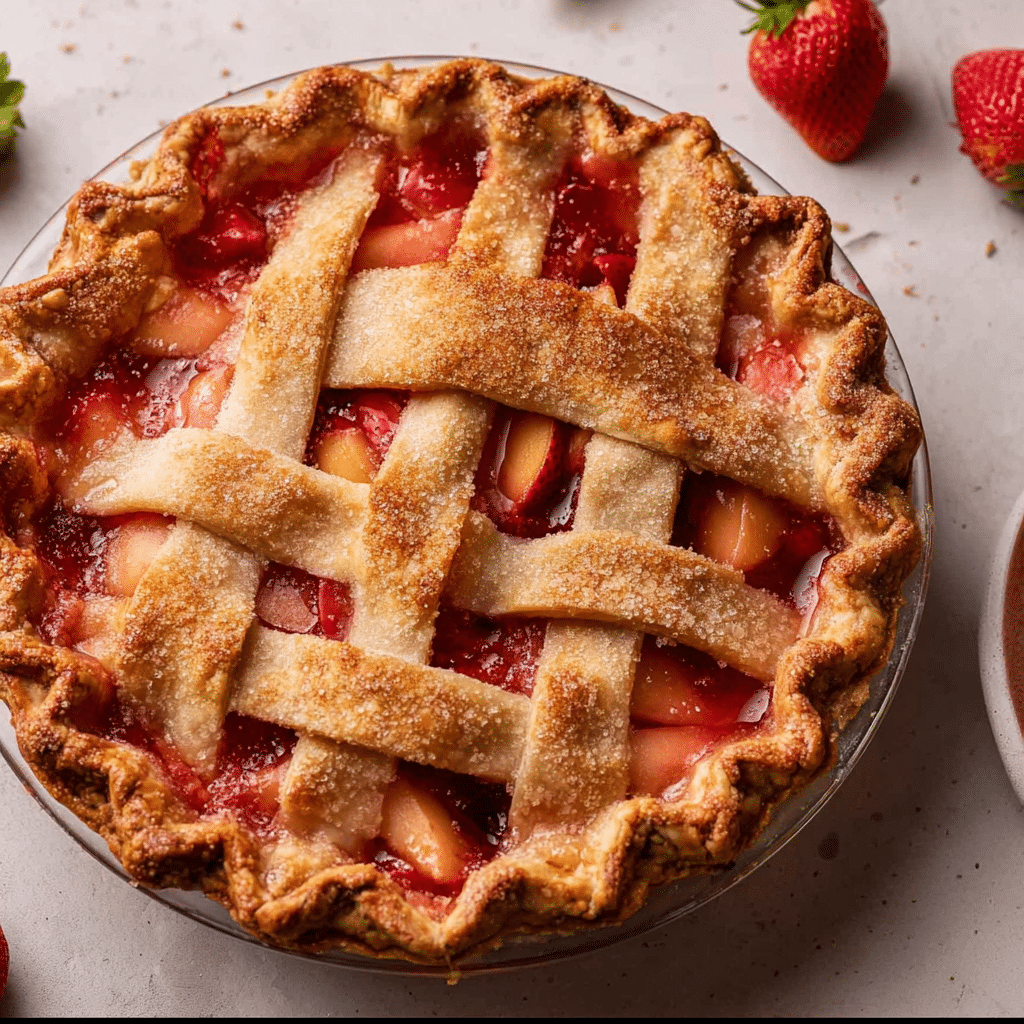 Brown Butter Strawberry Peach Pie