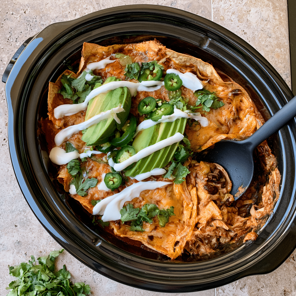 Slow Cooker Chicken Enchiladas